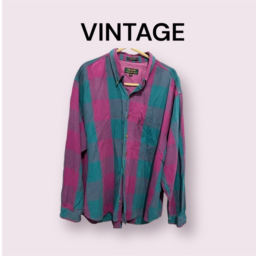 Vintage Mens size xl COLOURS long sleeve button up